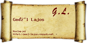 Geél Lajos névjegykártya